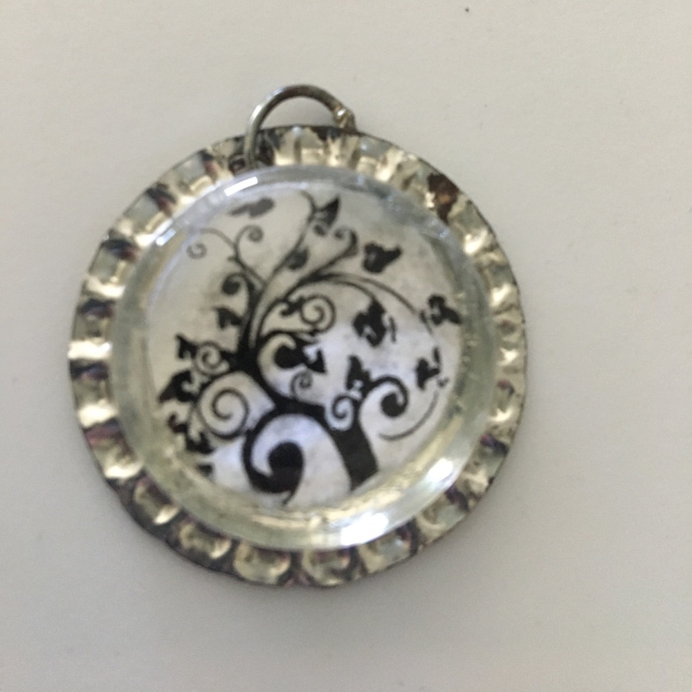 Rustic‎ OOAK hand crafted bottle cap pendant
